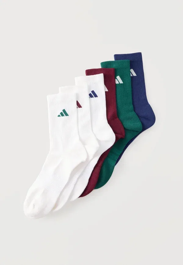 Мягкие спортивные носки унисекс, комплект из 6 пар Adidas Performance, белый/темно-синий/зеленый/бордовый
