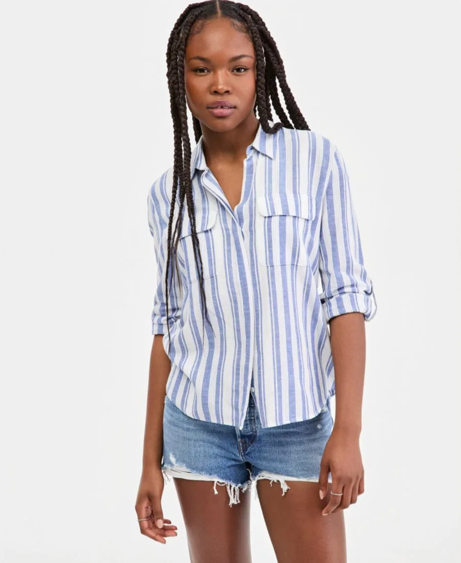 Женская рубашка свободного кроя с длинным рукавом Elaine Levi's, Bold Stripe Blue
