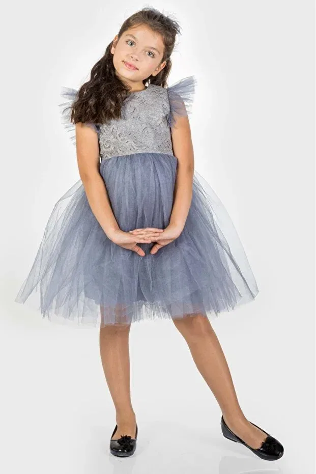 Детское платье для девочек кружевное Mnk Baby&Kids, Gray — фото 2