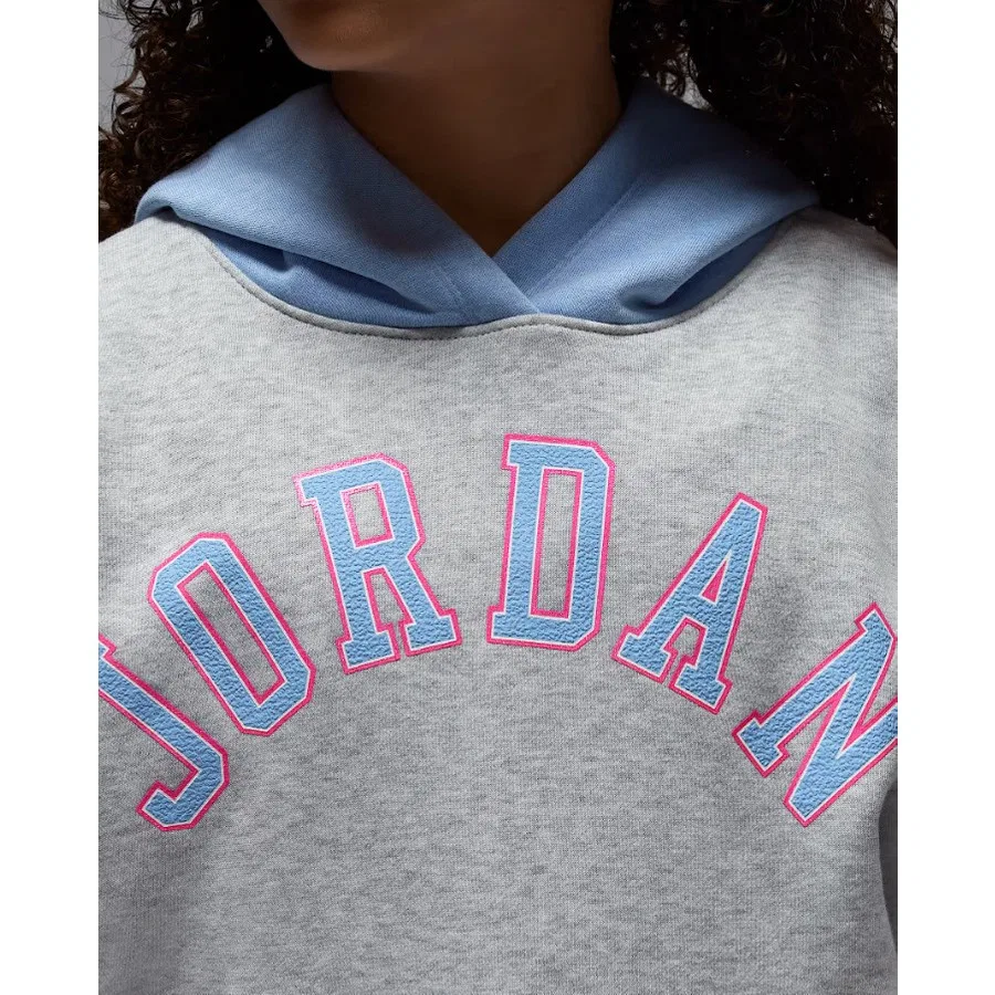 Детский свитшот Jordan JDG Blue Jeans & Bling Po Hoody Nike, Серо-розовый — фото 4