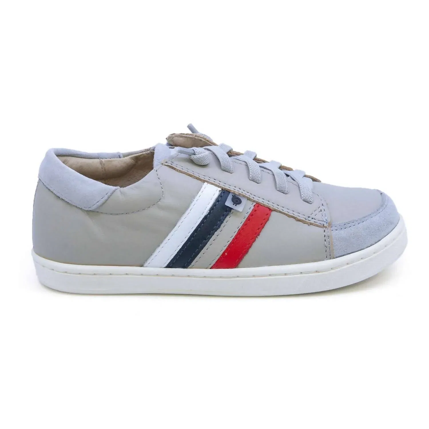 Детские кроссовки на шнуровке Old Soles, Gris-Bright Red
