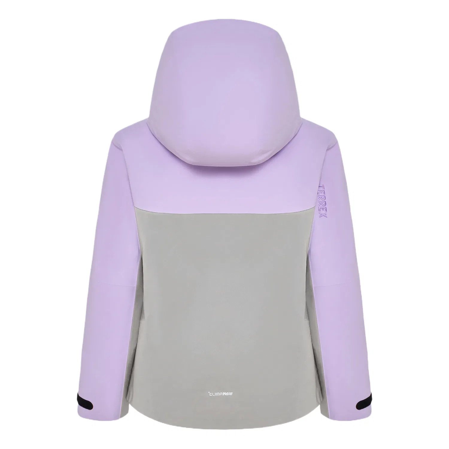 Женская ветровка с капюшоном, на молнии, Light Gray/Powder Plum Purple, Adidas — фото 3