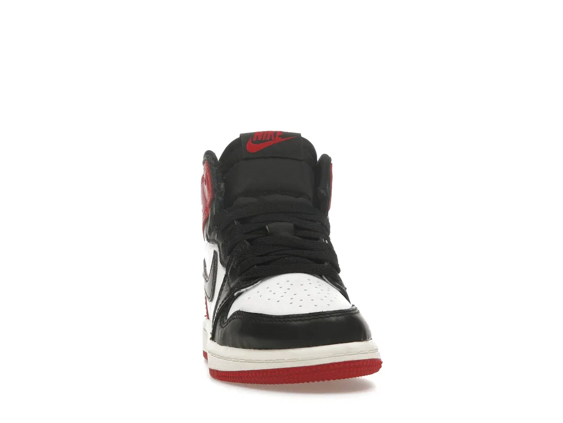 Детские высокие кроссовки без шнуровки Jordan 1 Retro High OG Black Toe Reimagined Jordan, Black/Black/Varsity Red/White — фото 2