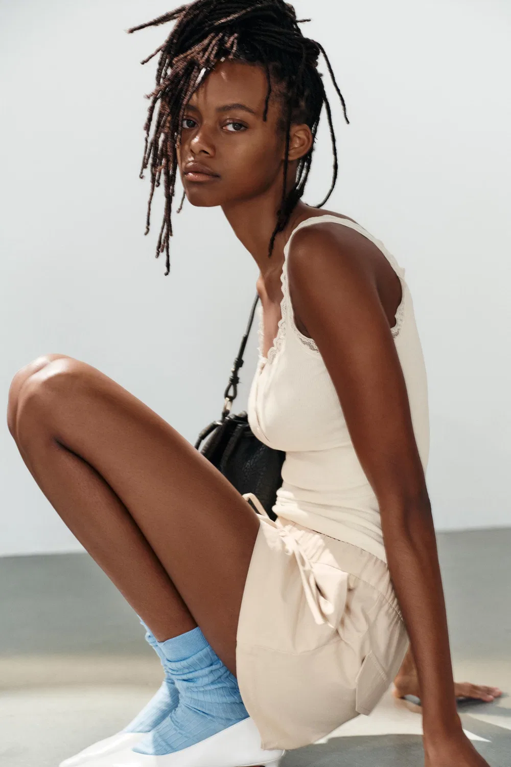 Кружевной топ Henley ZARA, Oyster-white — фото 3