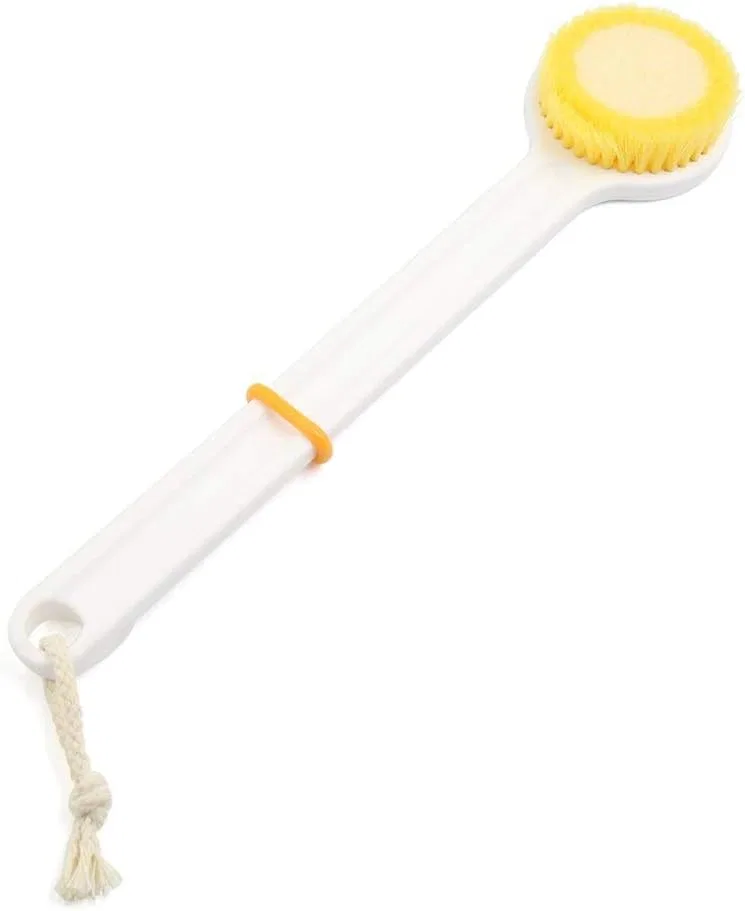 Щетка для тела пластиковая с нейлоновой щетиной, Yellow/White, 36x8x3 см Generic