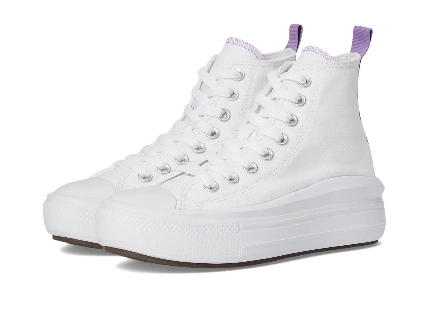Детские кроссовки для девочек на платформе Chuck Taylor All Star Move Platform Converse, White Purple Pixel