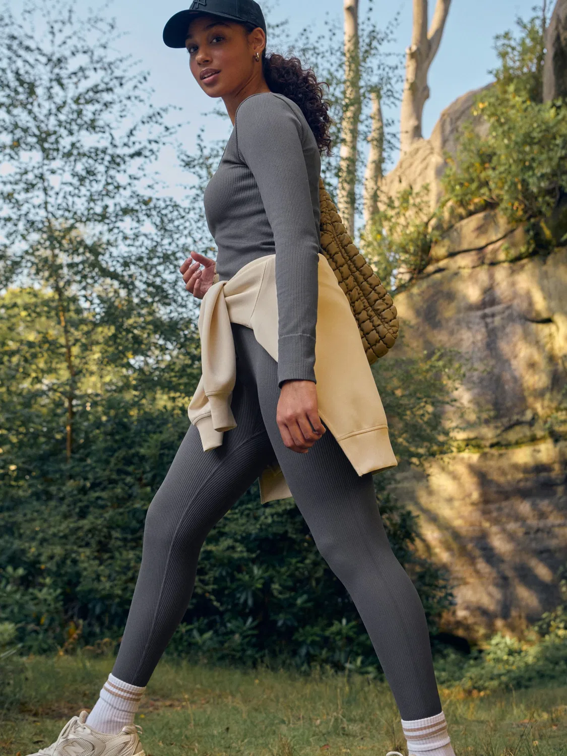 Леггинсы ribbed high waist Next, цвет Slate Grey