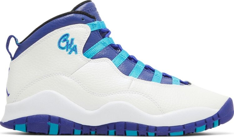 

Кроссовки Air Jordan 10 GS Charlotte Hornets, белый, Белый;синий, Кроссовки Air Jordan 10 GS Charlotte Hornets, белый