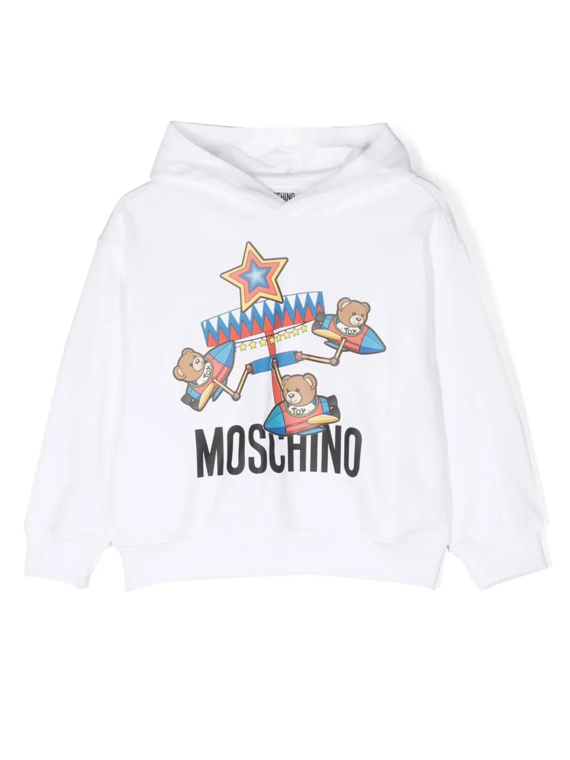 Худи с графическим принтом и длинными рукавами Moschino, белый
