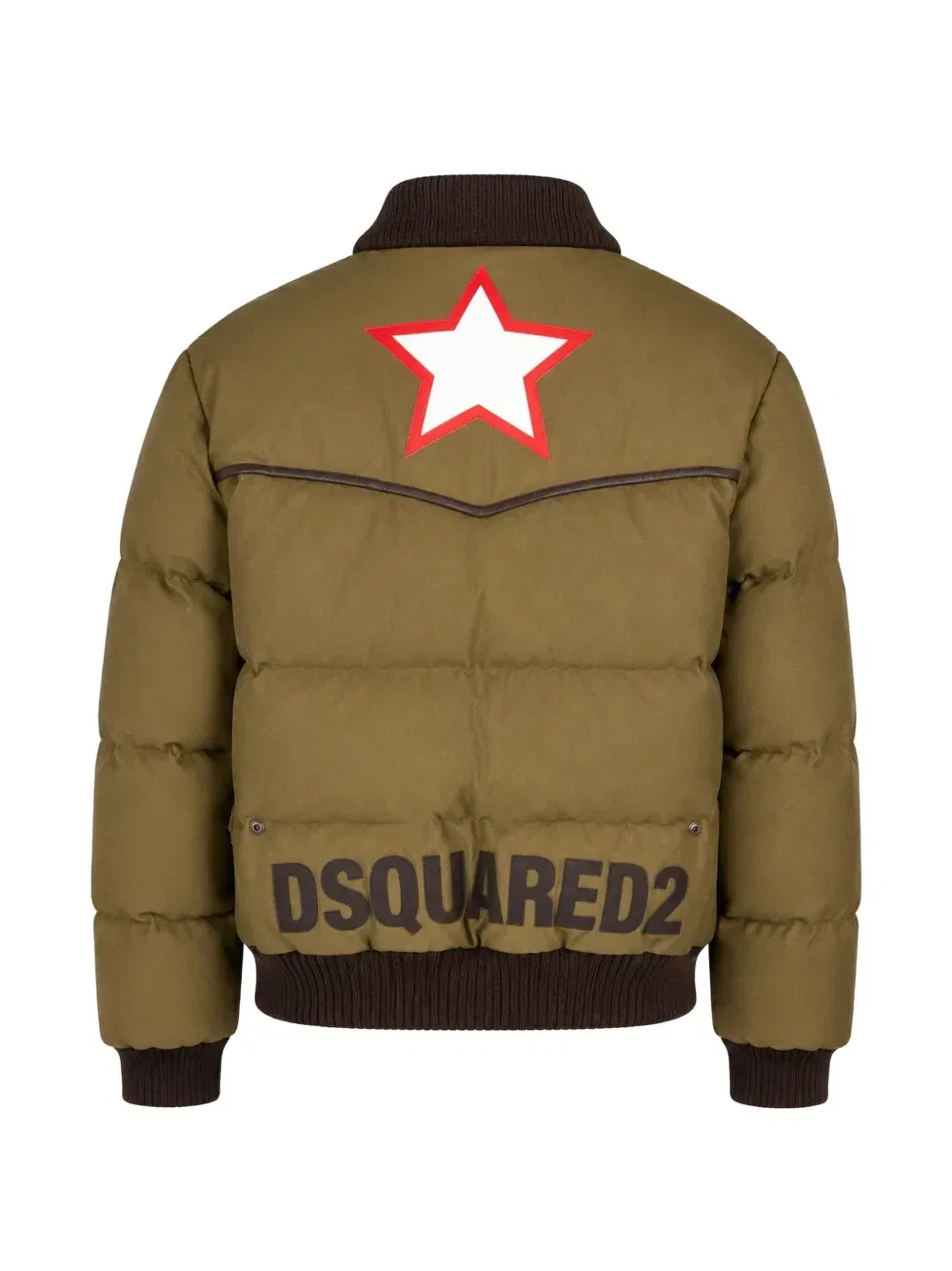 Стеганая куртка со звездами Dsquared2, зеленый — фото 2