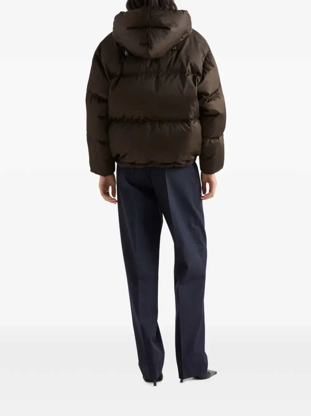 Пуховик из Re-Nylon Prada, коричневый — фото 3