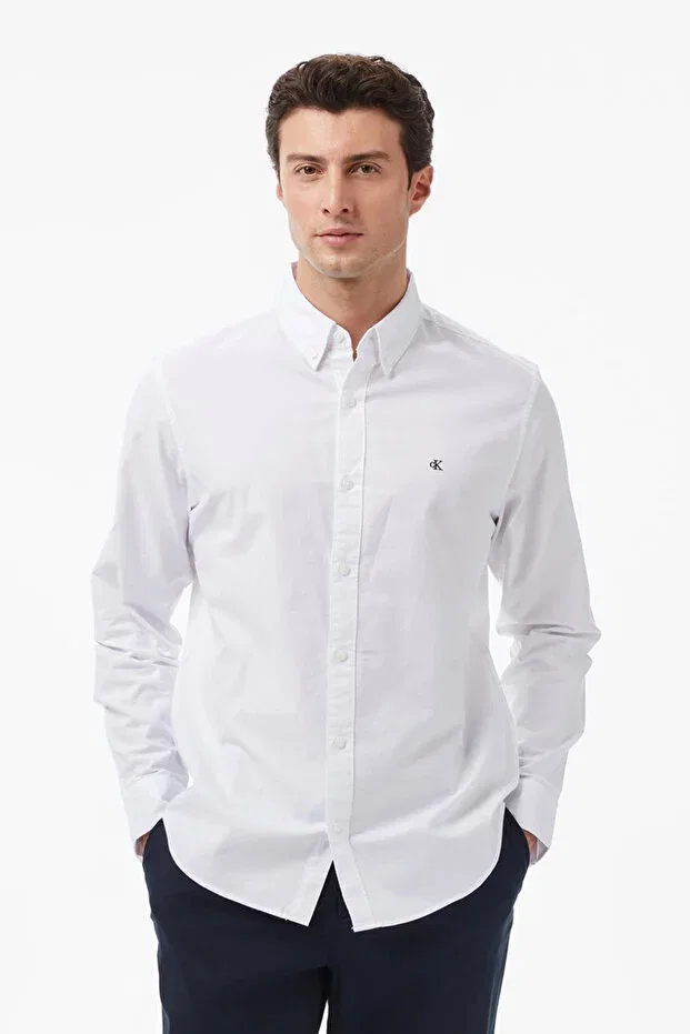 Мужская рубашка с длинным рукавом Calvin Klein, White