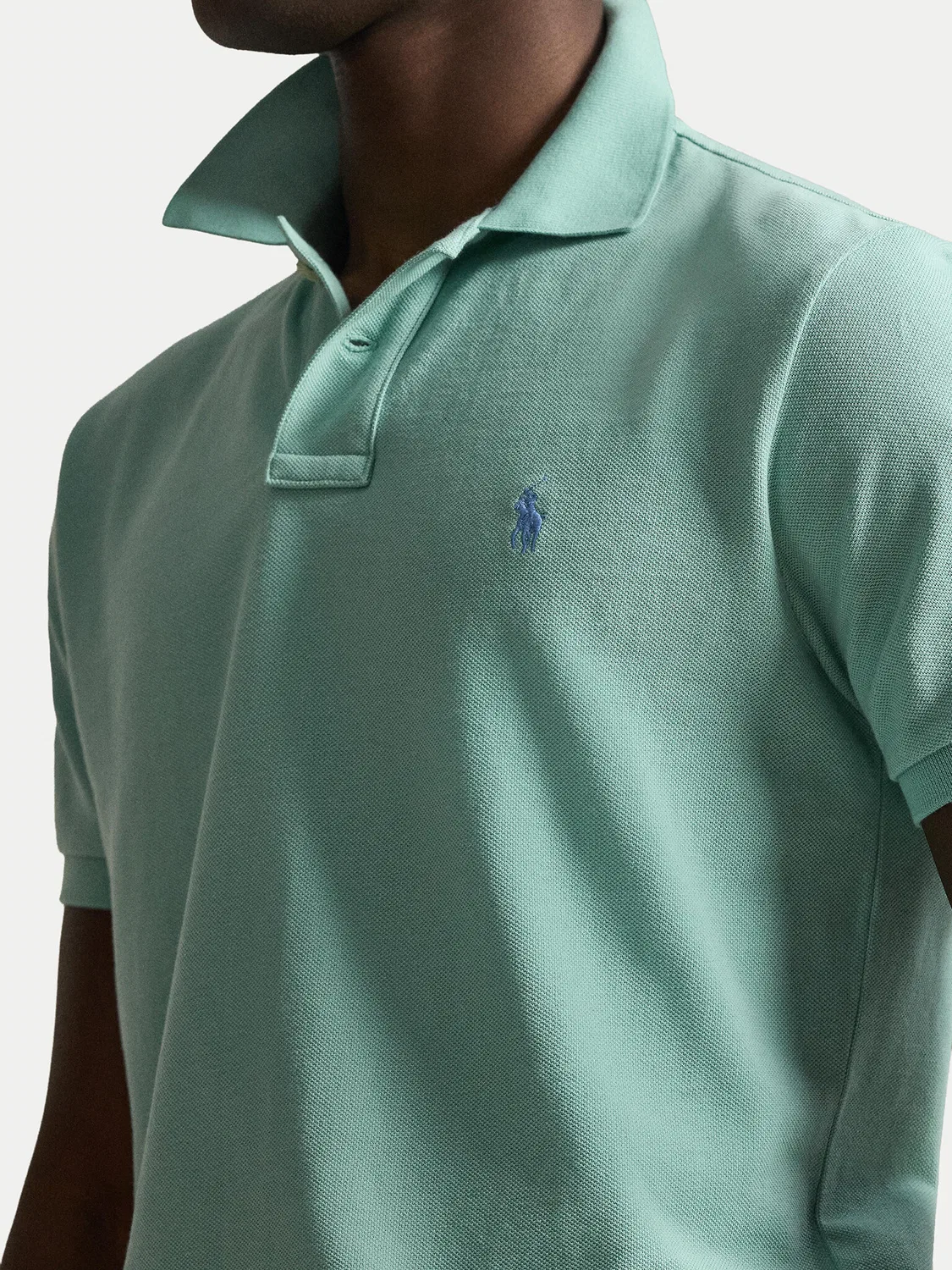 Мужское поло приталенного кроя Polo Ralph Lauren, светло-зеленый — фото 4