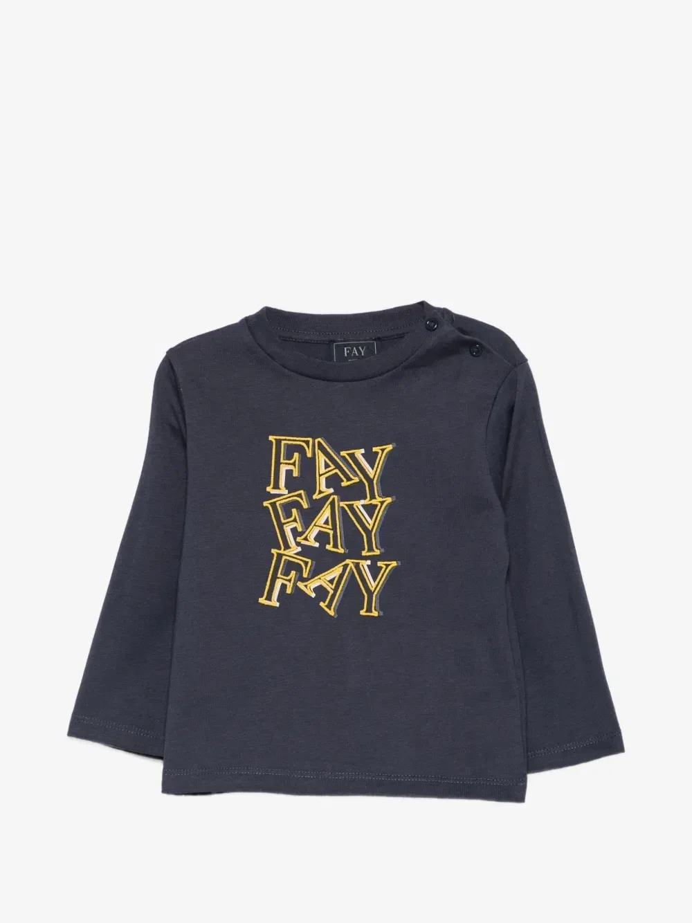Футболка с длинными рукавами с логотипом Fay Kids, синий