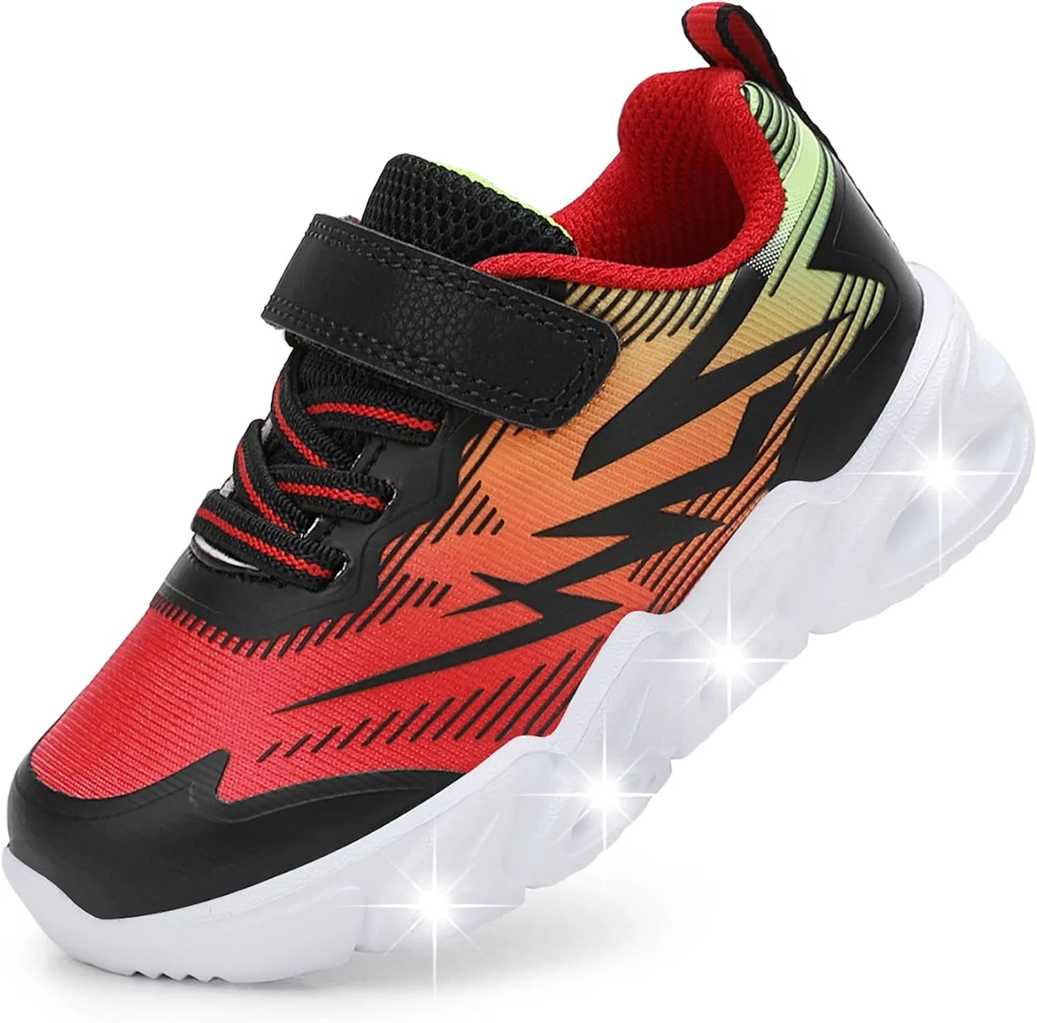 Детские светящиеся кроссовки с дышащей сеткой Amzounoy, Red Light Up Shoes — фото 2