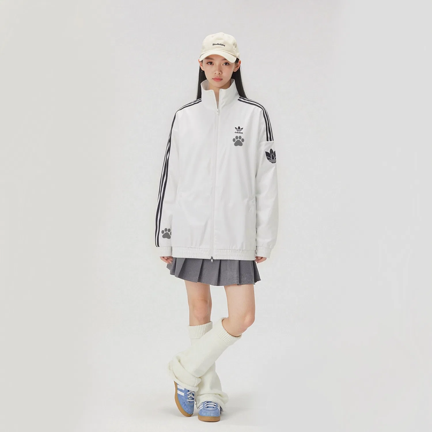 Женская куртка с принтом Adidas Originals, Белый — фото 4