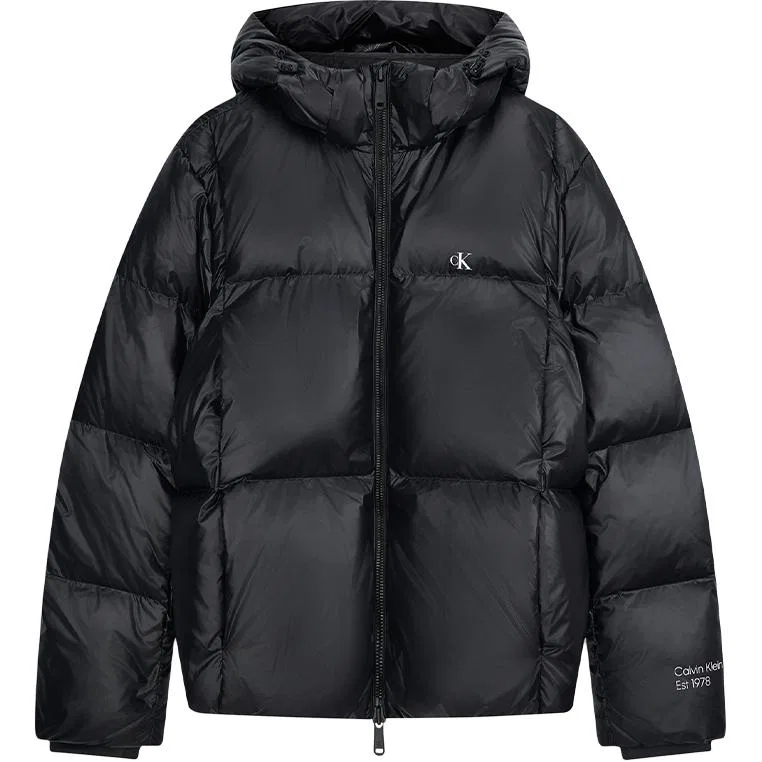 Мужское пальто с капюшоном средней длины Calvin Klein, Space Black
