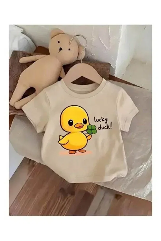 Детская футболка для мальчиков с принтом Lucky Duck Printed Vestir Bien, Beige
