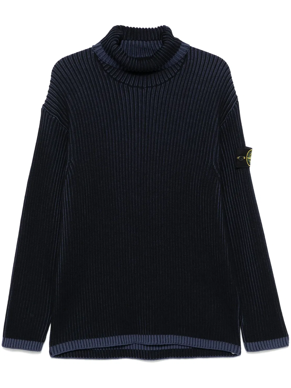 Рибаный свитер Stone Island, темно-синий
