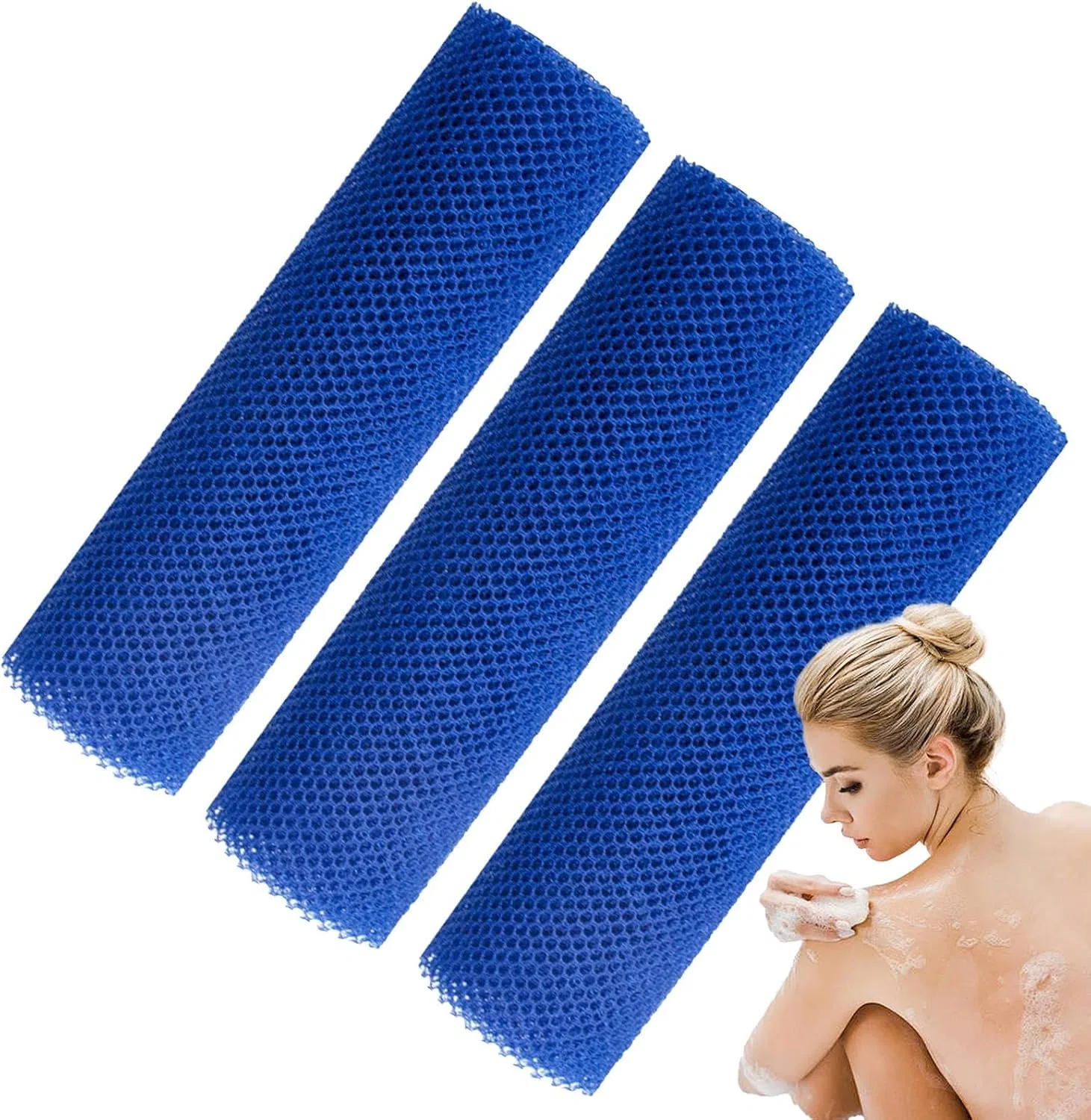 Сетчатый скраб для спины Nylon, 3 шт, Blau Generic