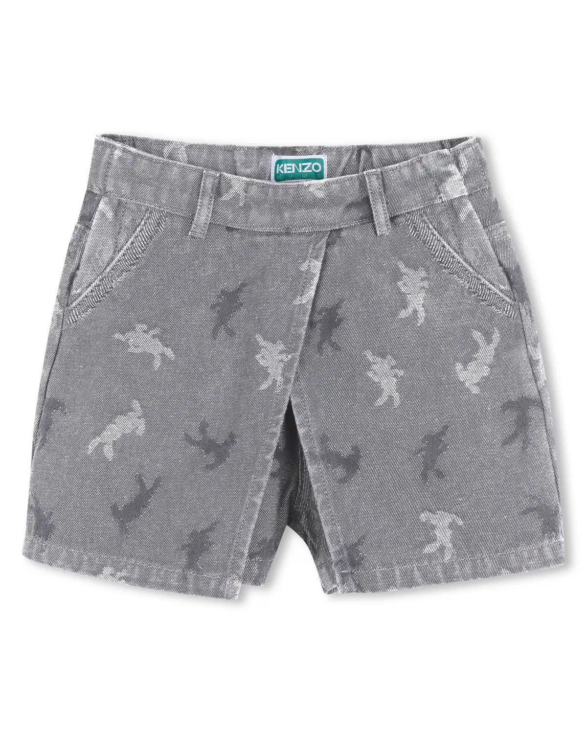 Детские шорты для девочек с принтом Kenzo Kids, Серый
