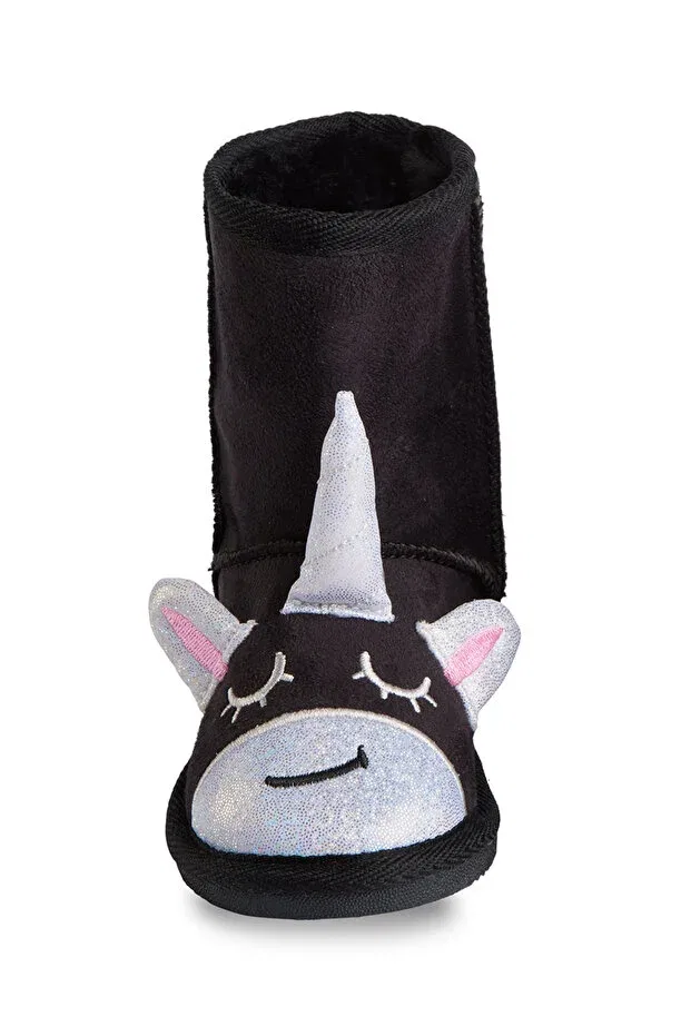 Детские ботинки для девочек без шнуровки Unicorn Girls Denokids, Black — фото 4