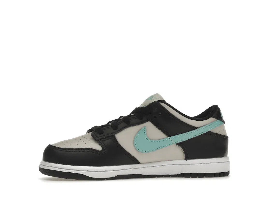 Детские кроссовки с кожаным верхом Nike Dunk Low, Light Bone/Black-White-Tropical Twist — фото 3