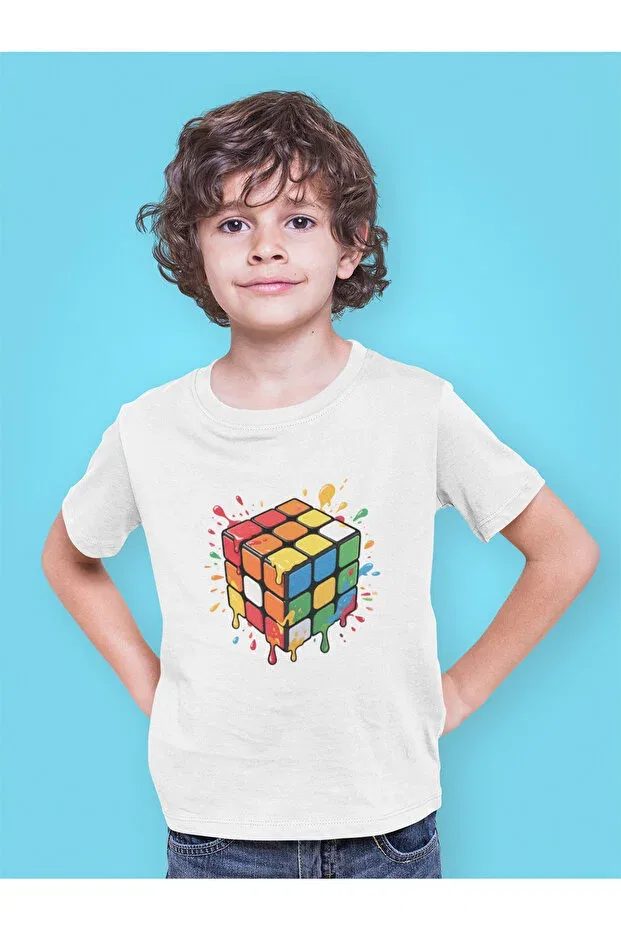 Детский комплект футболок для девочек с принтом Rubik'S cube Bumeta, White — фото 2