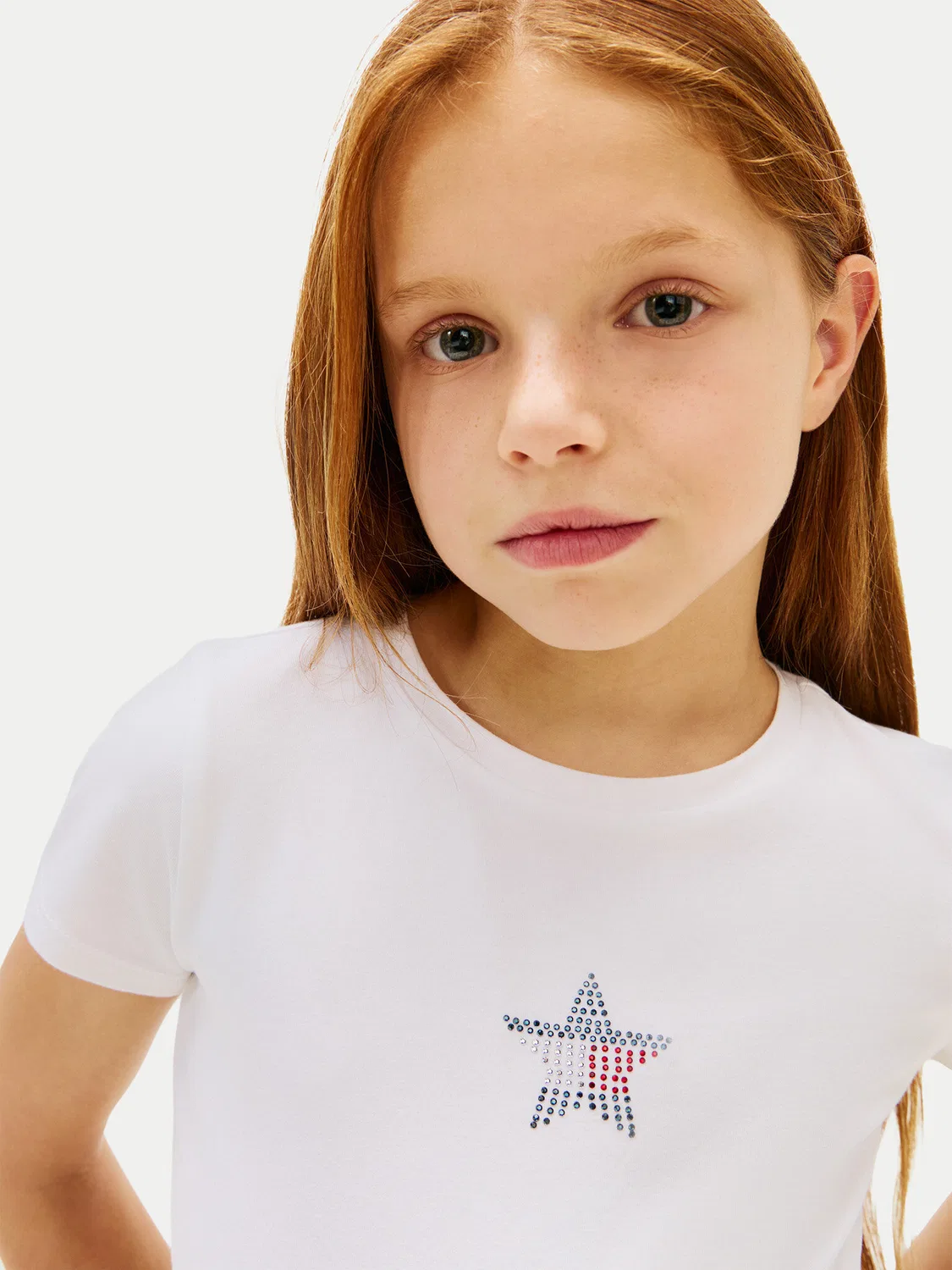 Футболка очень облегающего кроя для девочки Tommy Hilfiger, белый — фото 4