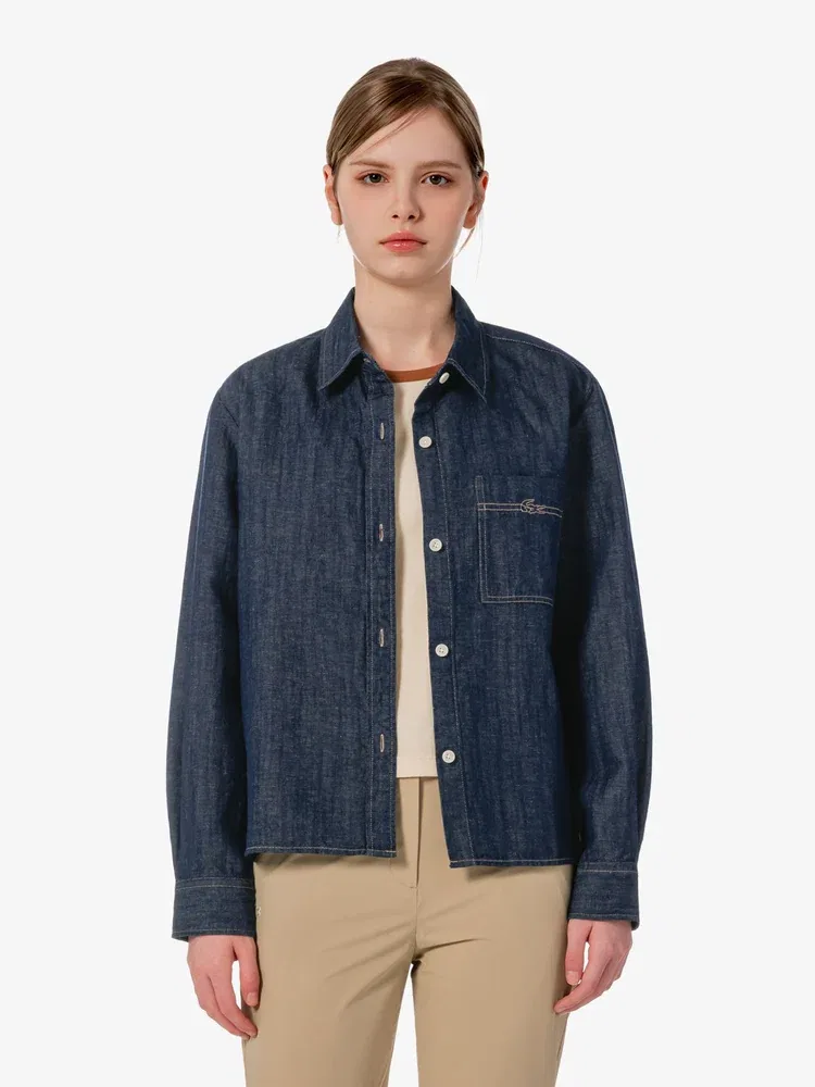 Рубашка-куртка джинсовая LACOSTE Navy, длинный рукав