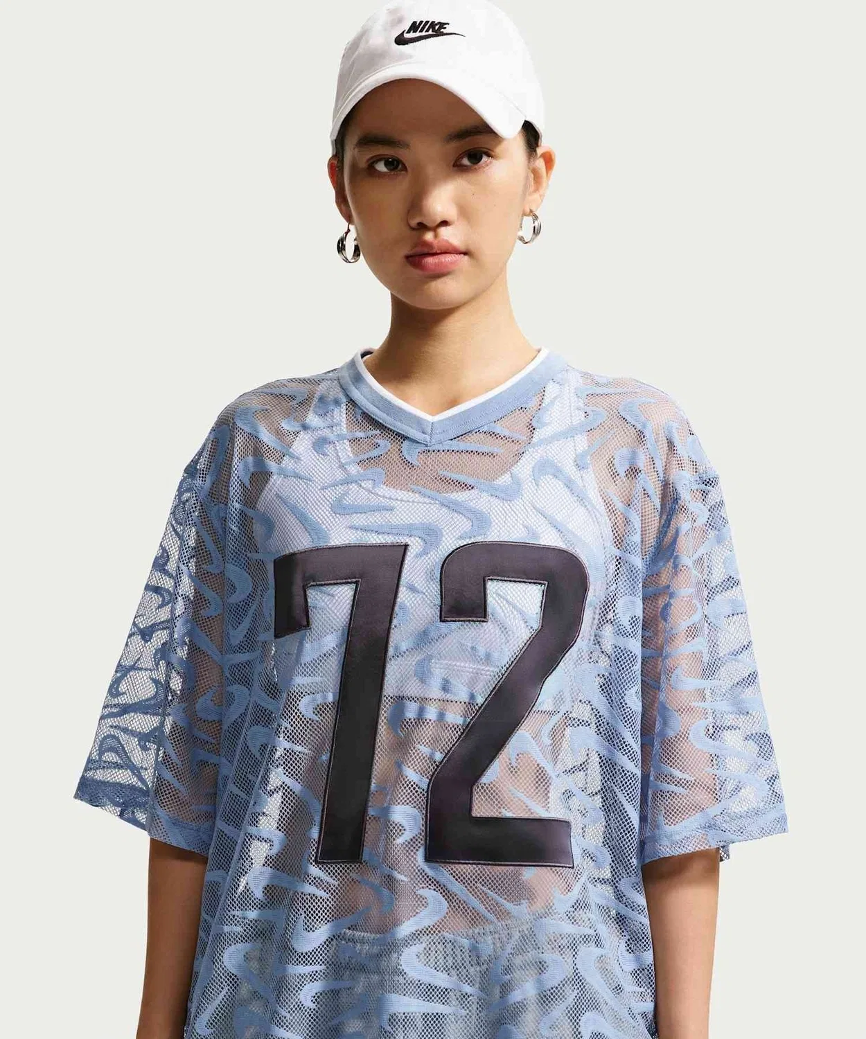 Женская футболка оверсайз с кружевным принтом Nike Sportswear Chill Lace, Work Blue