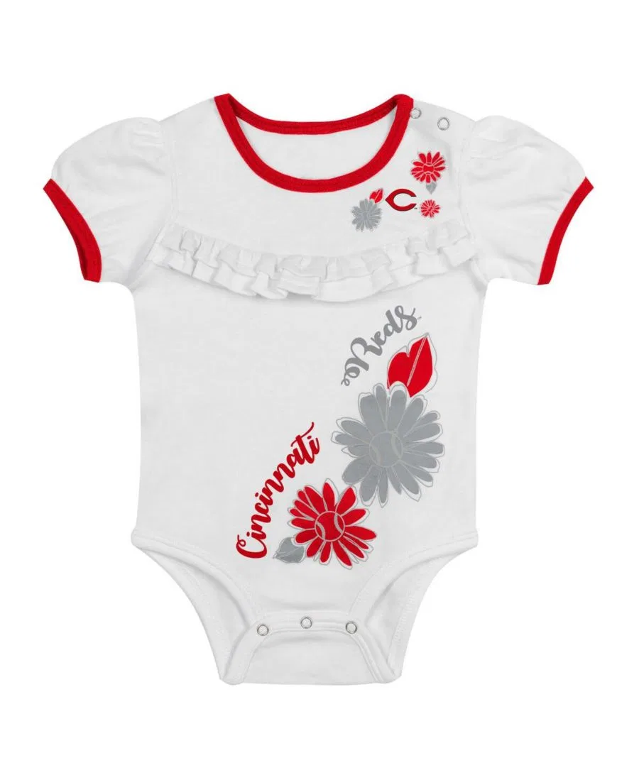 Комплект боди, юбки и повязки с принтом, модель Sweet Catcher Outerstuff, White, Red — фото 2