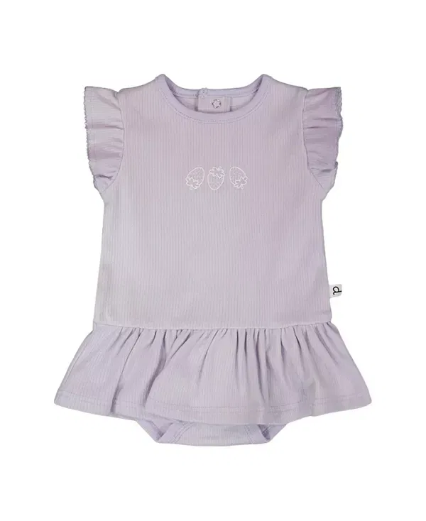 Детский ромпер из хлопкового ребристого джерси с оборкой Newborn Deux Par Deux, Lilac