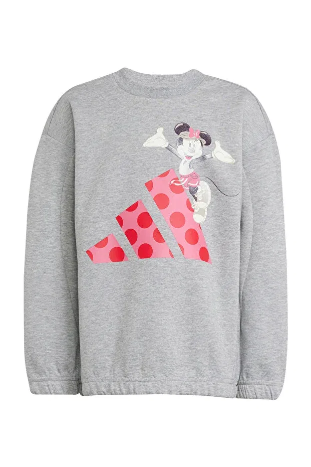 Детские леггинсы для девочек с принтом jf3645-lg dy mi jog Adidas, Gray - Pink — фото 2