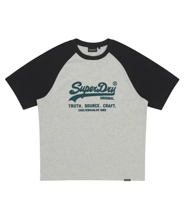 Футболка с винтажным логотипом, Superdry, светло-меланжевая