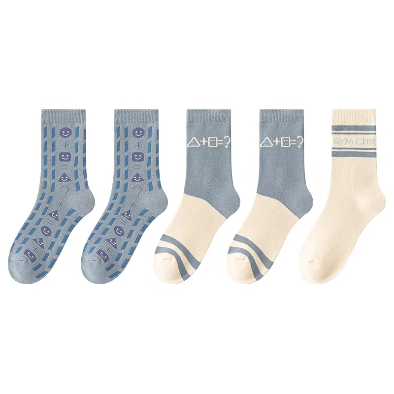 Детские носки с принтом 5 Pack (Return Yarn+Globe+2 Questions+Two Stripes) MIIOW — фото 4