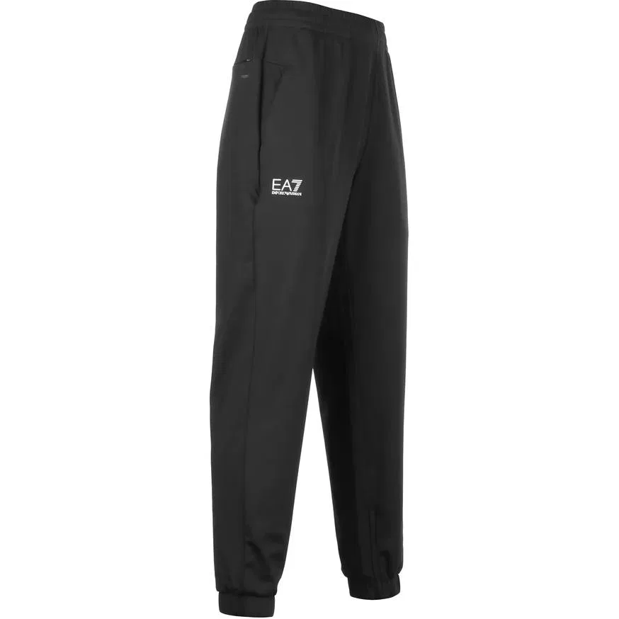 Мужские спортивные штаны с принтом Logo Printed Tapered Leg Pants EMPORIO ARMANI, Black