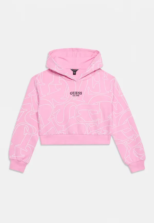 Детская и подростковая спортивная толстовка с капюшоном Guess, розовый — фото 3
