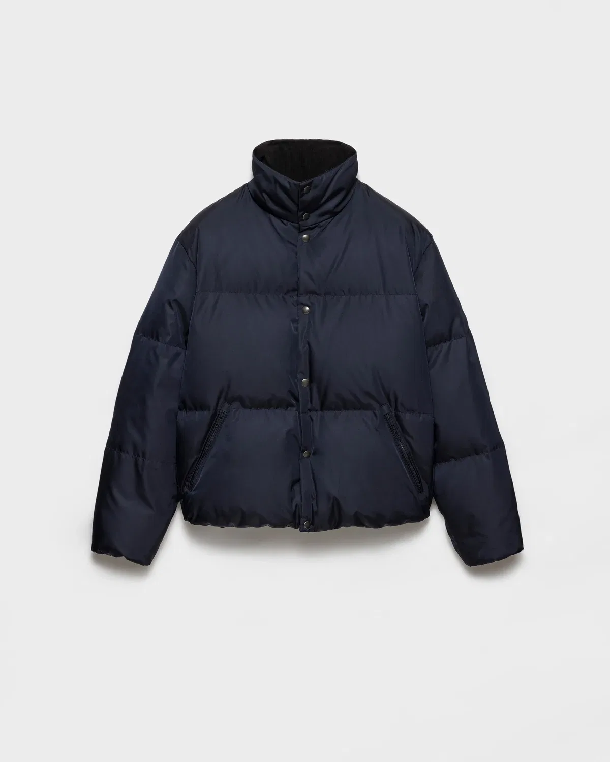 Пуховик из Re-Nylon средней плотности Prada, синий