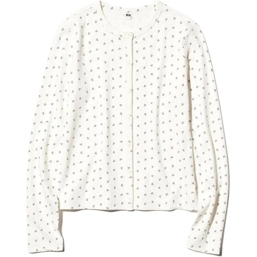 Джемпер женский с круглым вырезом, UNIQLO, Ivory