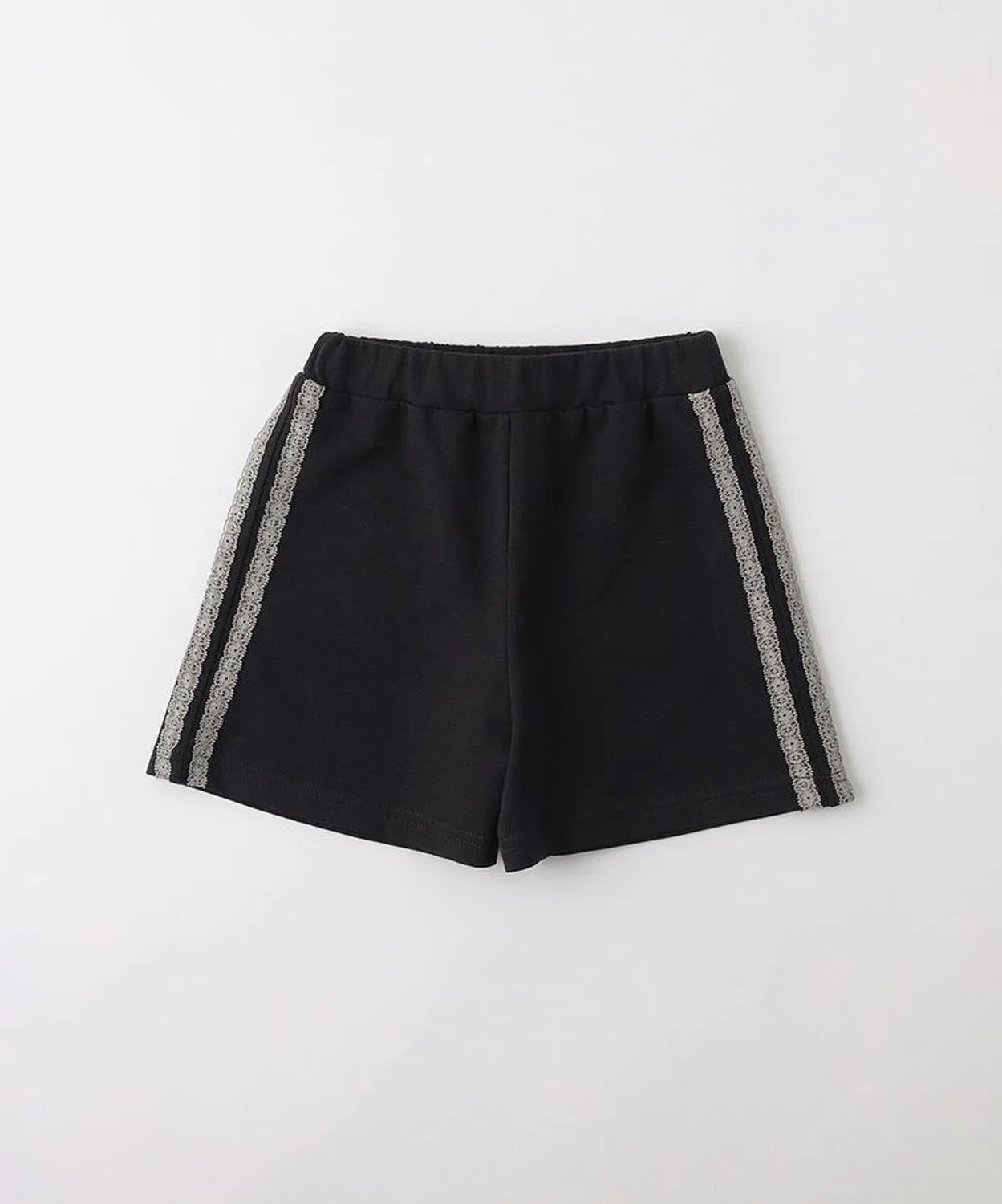 Детские шорты с кружевной вставкой по бокам, хлопковые, branshes, Black