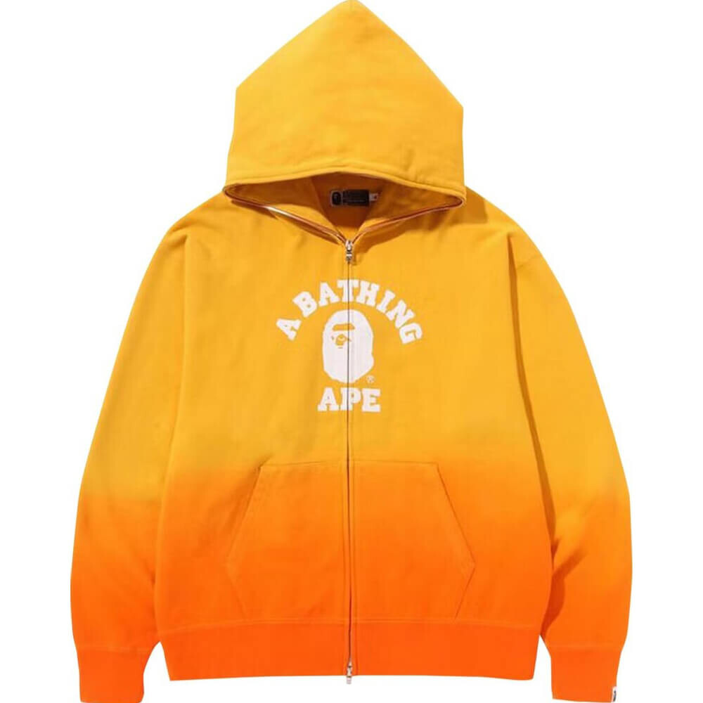 

Толстовка Bape College Gradation Relaxed Fit Full Zip, оранжевый