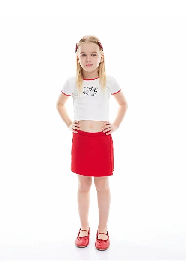 Детские шорты для девочек с эластичным поясом Basics Koton, Red