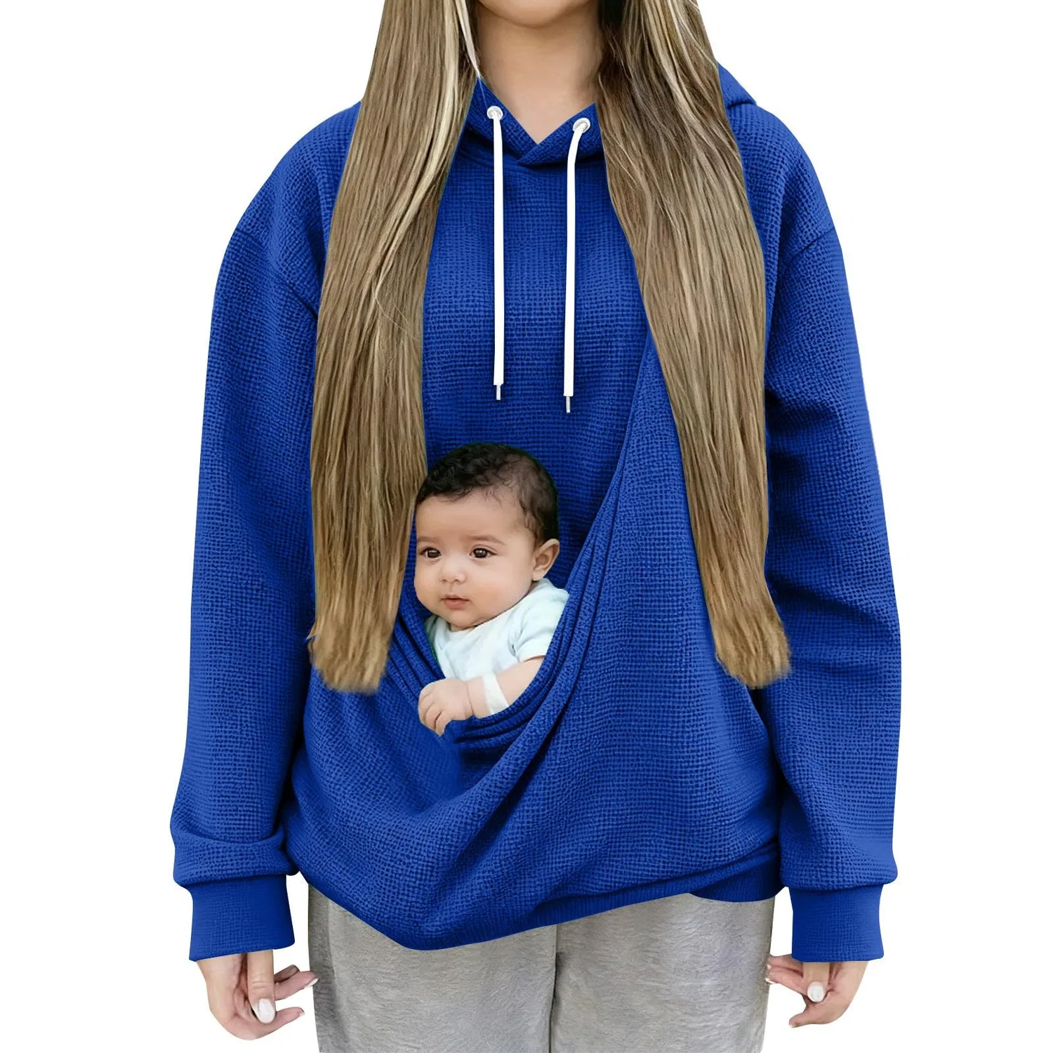 Женский худи с карманом-кенгуру Cat Hoodie, z11 blue — фото 4