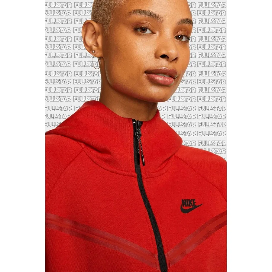 Женский свитшот с капюшоном Tech Fleece Windrunner Full Zip Nike, Оранжевый — фото 3