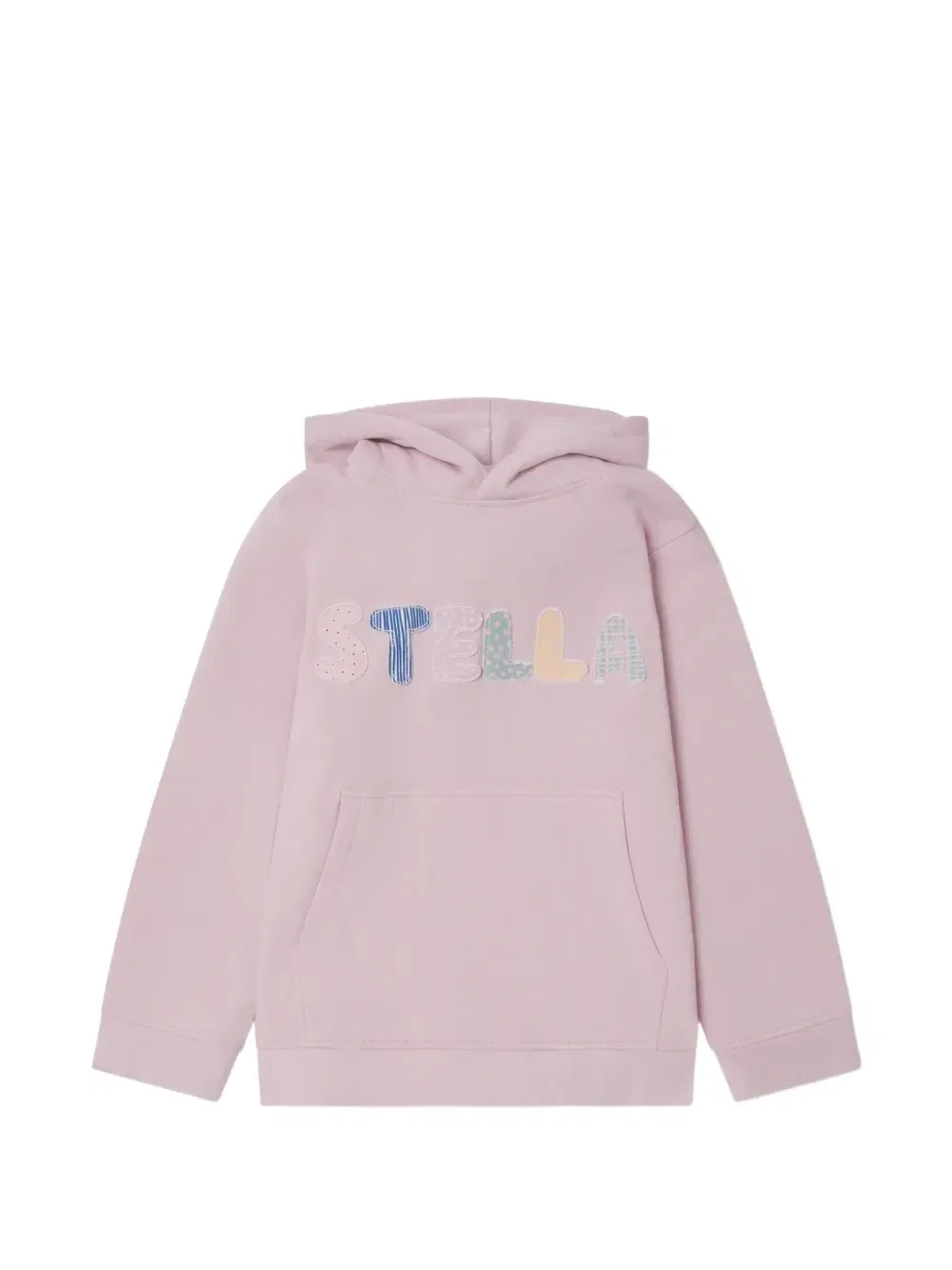 Худи с логотипом в технике пэчворк Stella McCartney Kids, розовый