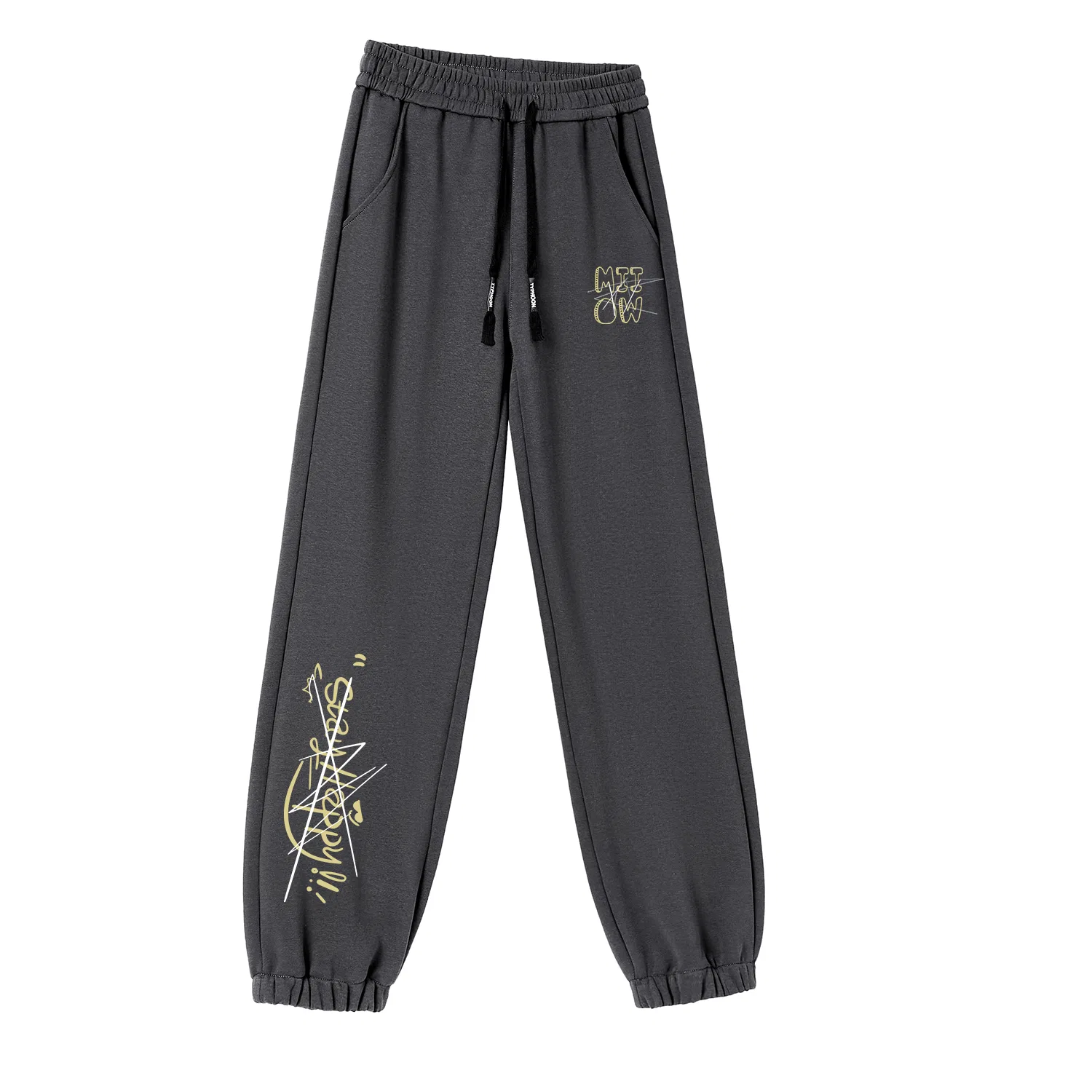 Детские повседневные брюки с манжетами, Casual Pants, MIIOW, Dark Gray