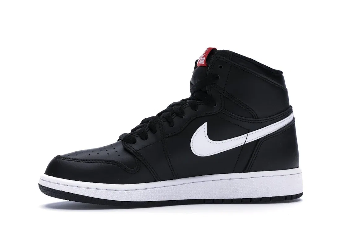 Детские кроссовки для мальчиков кожаные Jordan 1 Retro Jordan, Black/Black-University Red-White — фото 3