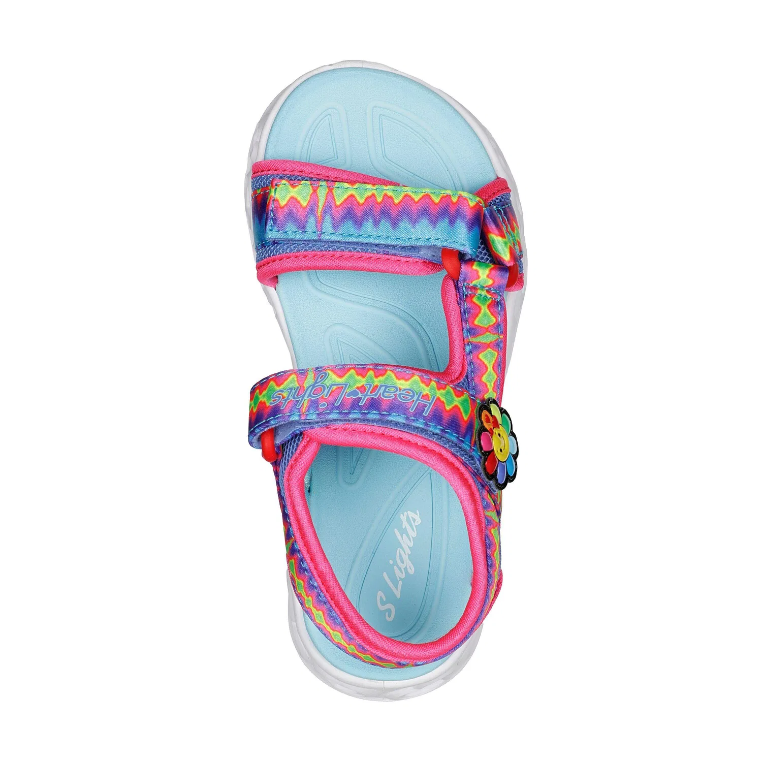 Детские сандалии для девочек с подсветкой Heart Lights Miss Vibrant Skechers, Роза Роза BLAU — фото 3