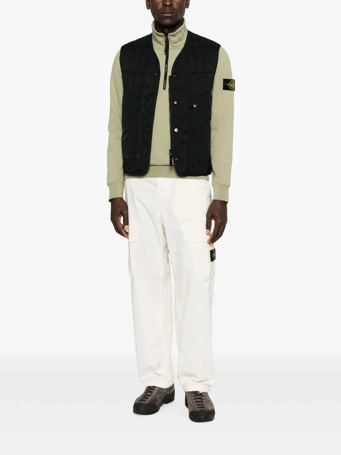 Стеганый жилет на молнии Stone Island, черный — фото 2